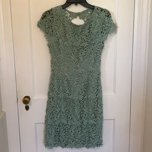 Lulus Romance Language Dark Green Backless Lace Dress